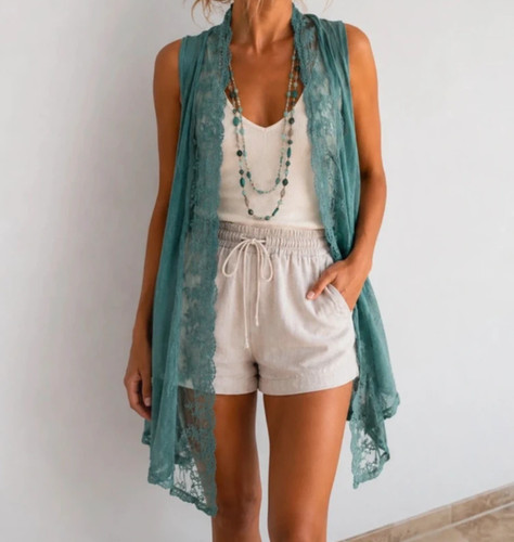 Sommer spitzenweste baumwolle - sommer,