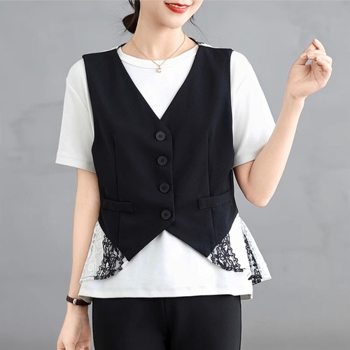 Damen spitzen weste blazer - spitzen,