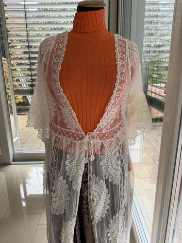 Boho midi spitzenweste kleid - midi,