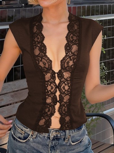 Damen spitzenweste mit - spitzenweste,